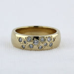 Load image into Gallery viewer, Flush Set Scattered Diamond Band in Yellow Gold
