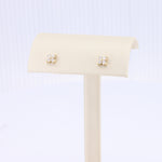 Load image into Gallery viewer, Small Diamond Quatrefoil Studs in Yellow Gold