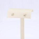 Load image into Gallery viewer, Diamond Quatrefoil Stud Earrings, 0.24cttw in 14K Yellow Gold - Kizer Cummings Jewelers