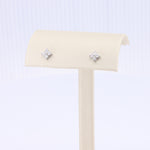 Load image into Gallery viewer, Diamond Quatrefoil Stud Earrings, 0.24cttw in 14K White Gold