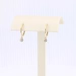 Load image into Gallery viewer, Diamond Drop Hoop Earrings, 0.13cttw in 14K Yellow Gold - Kizer Cummings Jewelers