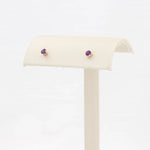 Load image into Gallery viewer, Amethyst Stud Earrings, 0.20cttw in 10K Yellow Gold - Kizer Cummings Jewelers