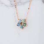 Load image into Gallery viewer, Montana Sapphire Flower Pendant in Rose Gold