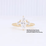 Load image into Gallery viewer, SEMI-MOUNT Three Stone Diamond Engagement Ring in Yellow Gold