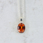 Load image into Gallery viewer, Spessartite Garnet Pendant, 2.85ct Oval Garnet in Sterling Silver, 16–18 inch Chain