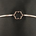 Load image into Gallery viewer, Bangle Bracelet with Flower Center in Rose Gold
