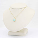 Load image into Gallery viewer, Turquoise Cabochon Bezel Pendant, 2.20ct in 14K Yellow Gold, 18 inch Chain - Kizer Cummings Jewelers