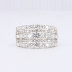 Load image into Gallery viewer, 2ct Wide Five Row Diamond Band