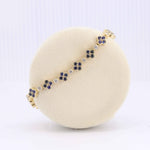 Load image into Gallery viewer, Sapphire Quatrefoil Bracelet with Diamond Accents, 2.76cttw Sapphires and 0.78cttw Diamonds in 14K Yellow Gold, 8 inch - Kizer Cummings Jewelers