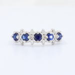 Load image into Gallery viewer, Sapphire and Diamond Ring, 0.60cttw Sapphire with 0.13cttw Diamonds in 14K White Gold