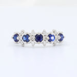 Load image into Gallery viewer, Sapphire and Diamond Ring, 0.60cttw Sapphire with 0.13cttw Diamonds in 14K White Gold - Kizer Cummings Jewelers