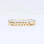 Load image into Gallery viewer, Two Row Textured Diamond Band, 0.20cttw in 14K Yellow Gold with 14K White Gold Accent - Kizer Cummings Jewelers