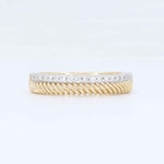 Load image into Gallery viewer, Two Row Textured Diamond Band, 0.20cttw in 14K Yellow Gold with 14K White Gold Accent