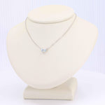 Load image into Gallery viewer, Aquamarine Emerald Cut East West Necklace, 0.27ct Aquamarine in 14K White Gold, 18 inch - Kizer Cummings Jewelers