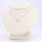 Load image into Gallery viewer, Aquamarine Emerald Cut East West Necklace, 0.27ct Aquamarine in 14K White Gold, 18 inch