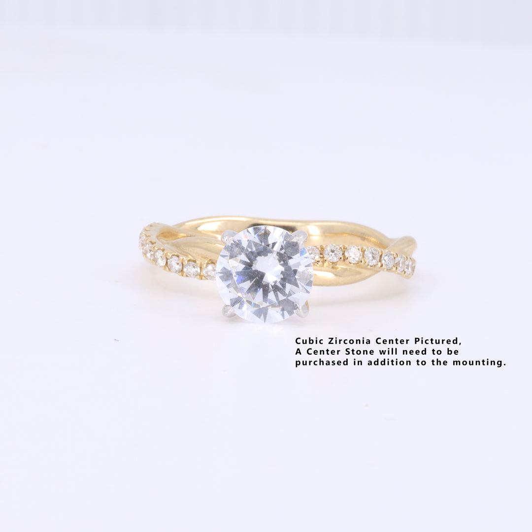 SEMI-MOUNT Braided Diamond Engagement Ring in Yellow Gold