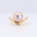 Load image into Gallery viewer, Freshwater Pearl Ring, Fancy Metallic Rose Pearl in 14K Yellow Gold