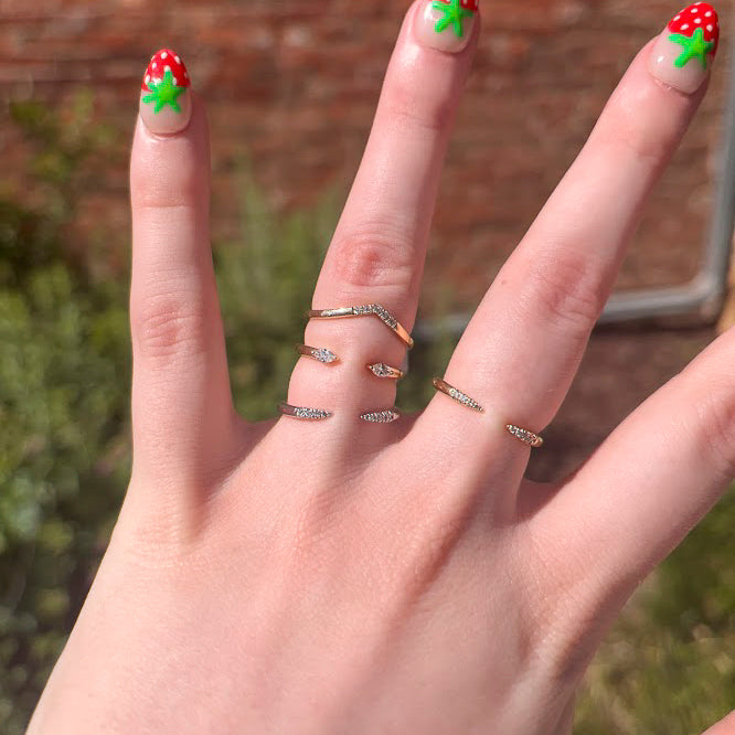 Open Diamond Ring in White Gold