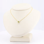 Load image into Gallery viewer, Peridot Pendant, 4.5mm in 14K Yellow Gold, 18 inch Chain