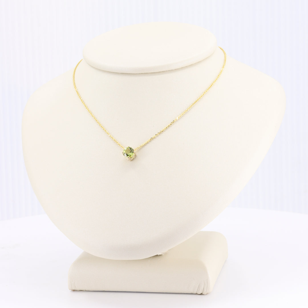 Peridot Slide Pendant in Yellow Gold