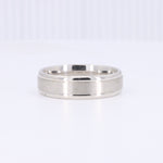 Load image into Gallery viewer, Matte Center Polished Edge Wedding Band in White Gold - 6mm