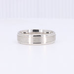 Load image into Gallery viewer, Polished silver men's wedding band with a brushed finish, featuring a sleek, modern design.