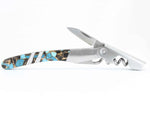 Load image into Gallery viewer, Waiters Knife w/ Polychrome Turquoise Inlay -4.5" Closed - Kizer Cummings Jewelers
