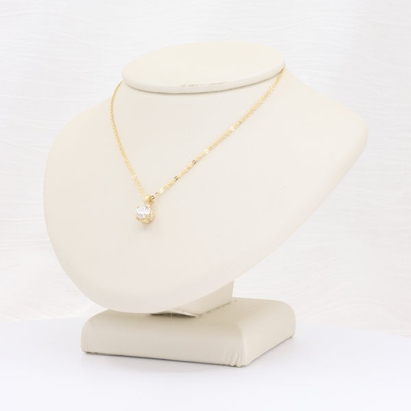 Lab-grown diamond solitaire pendant in yellow gold on an 18-inch chain, 0.57 ct