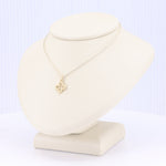 Load image into Gallery viewer, Beaded Clover Charm in Yellow Gold with Sterling Silver Chain
