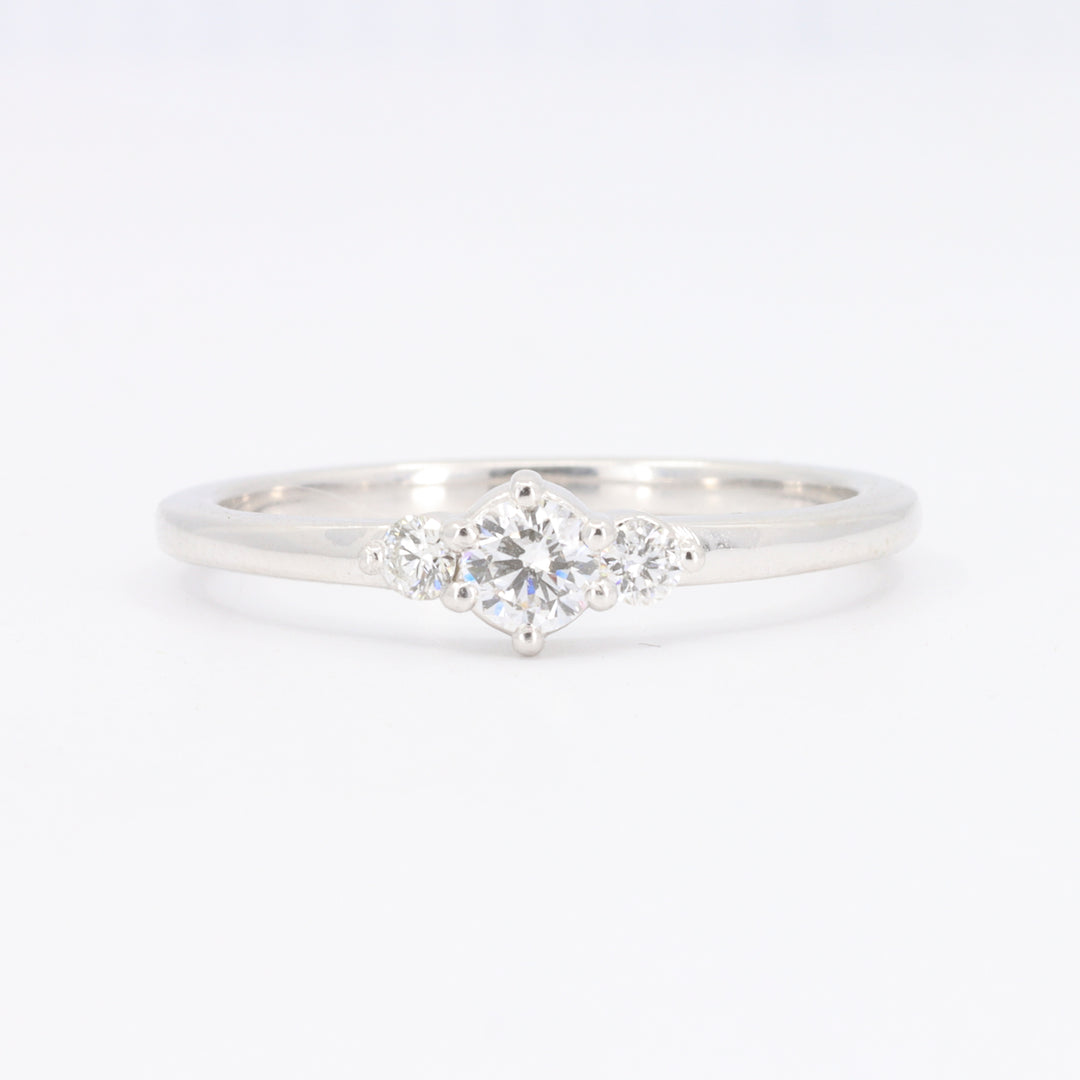 Three-Stone Diamond Ring in White Gold