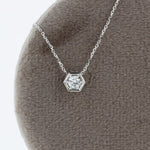 Load image into Gallery viewer, Small Hexagonal Diamond Necklace in White Gold
