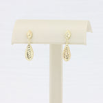 Load image into Gallery viewer, Diamond-Cut Puff Teardrop Dangle Earrings in 14K Yellow Gold