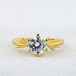 Load image into Gallery viewer, 18K Yellow Gold Bow Engagement Ring Mounting