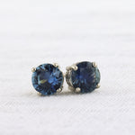 Load image into Gallery viewer, Blue Montana Sapphire Studs in White Gold