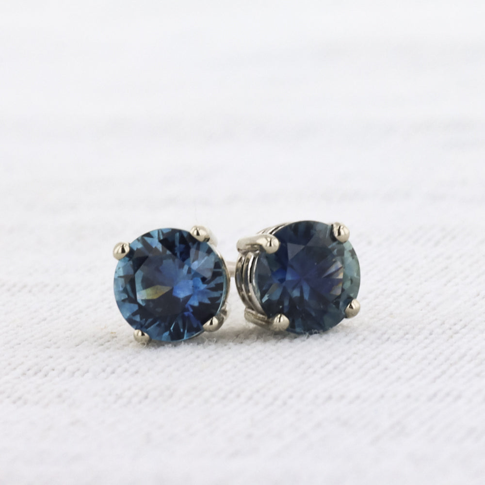 Blue Montana Sapphire Studs in White Gold