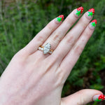 Load image into Gallery viewer, &quot;Moval&quot; Diamond Engagment Ring in Yellow Gold wth Lab-Grown Center
