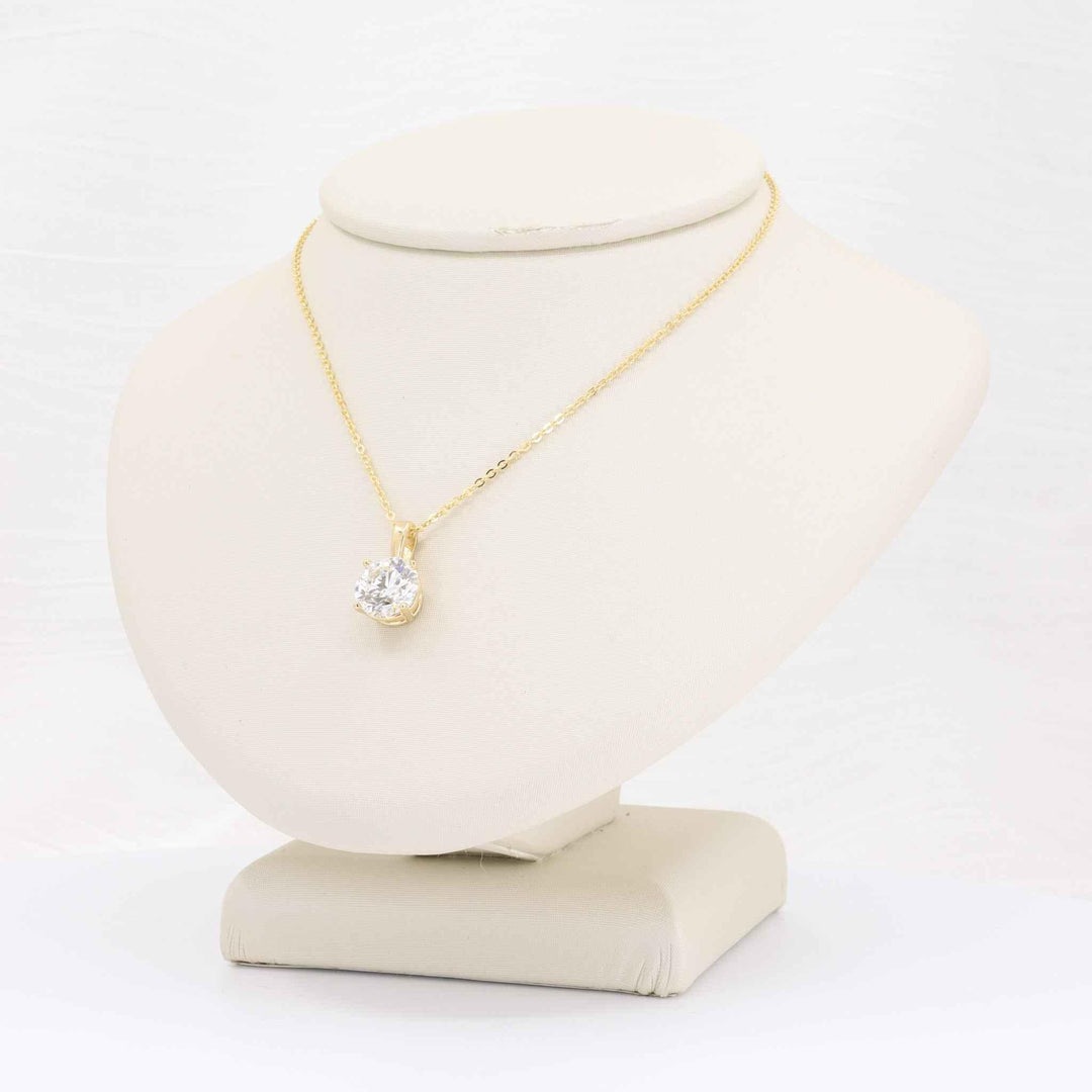 Lab Grown Diamond Solitaire Pendant, 2.06ct in 14K Yellow Gold, 18 inch Chain - Kizer Cummings Jewelers