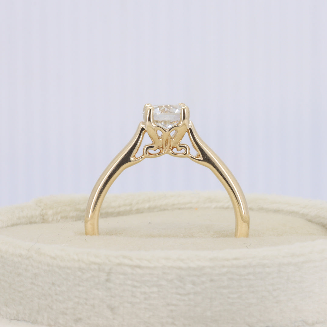 Old European Cut Diamond Solitaire Engagement Ring in 14K Yellow Gold