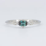 Load image into Gallery viewer, Lab-Grown Alexandrite Birthstone Ring, 0.29ct Alexandrite and 0.02cttw Diamonds in 10K White Gold