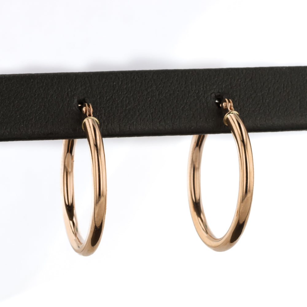 Hoop Earrings in Rose Gold - 20mm