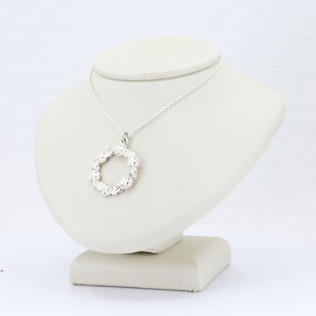 Floral Wreath Necklace in Sterling Silver