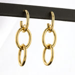 Load image into Gallery viewer, Triple Chain Post Earrings in Yellow Gold
