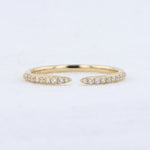 Load image into Gallery viewer, Open Shank Diamond Stackable Ring in Yellow Gold
