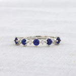 Load image into Gallery viewer, Alternating Sapphire and Diamond Band in White Gold