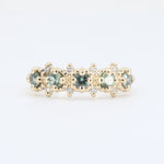 Load image into Gallery viewer, Montana Sapphire and Diamond Ring, 0.58cttw Montana Sapphires with 0.12cttw Diamonds in 14K Yellow Gold