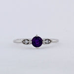 Load image into Gallery viewer, Amethyst Birthstone Ring in White Gold

