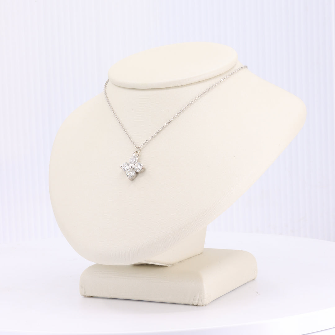 Extra-Large Diamond Quatrefoil Pendant in White Gold