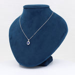 Load image into Gallery viewer, Sapphire and Diamond Halo Pendant, 0.57ct Sapphire and 0.21cttw Diamonds in 14K Yellow Gold, 18 inch Chain