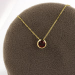 Load image into Gallery viewer, Bezel Set Garnet Necklace in Yellow Gold
