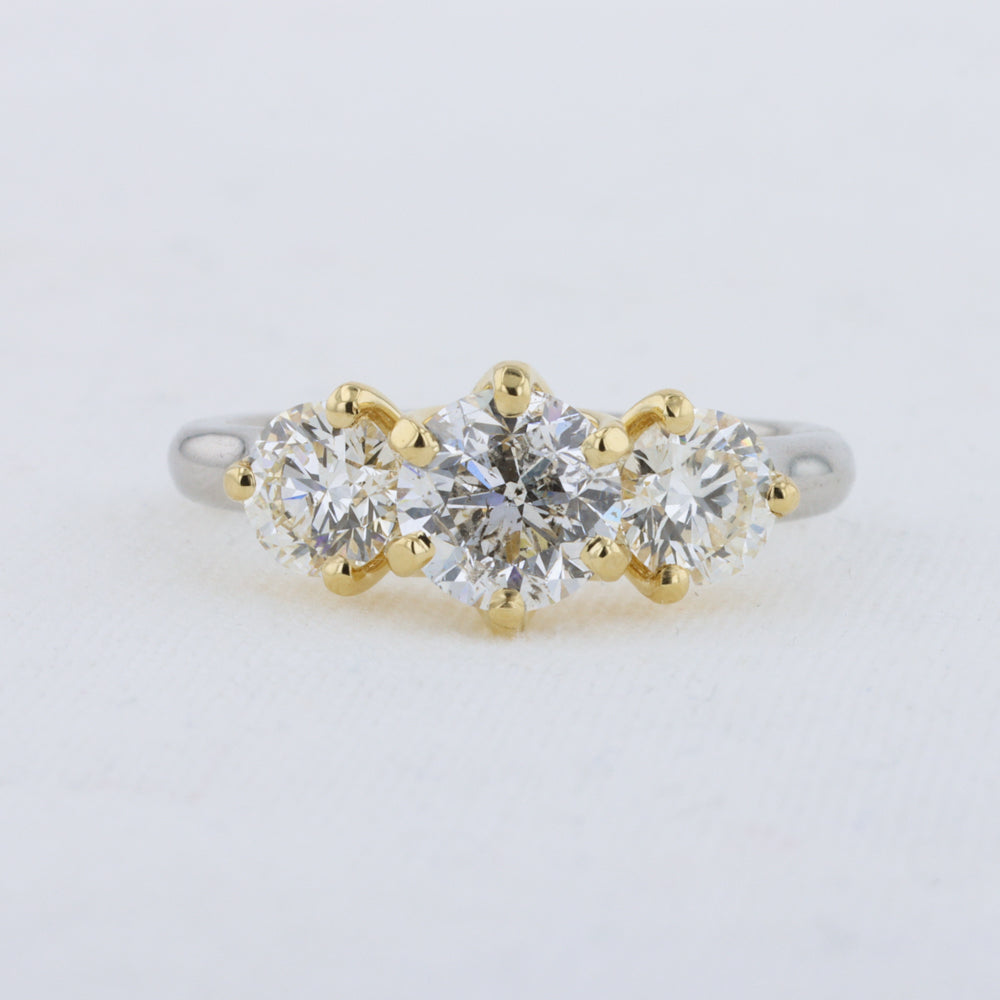 Tres Leches Diamond Ring in Platinum and Yellow Gold